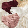 SHEIN Womens Multicolor Ribbed Medium Stretch Bikini Panties Set
