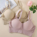 SHEIN 2pcs Lace Trim Soft Seamless Push-Up T-Shirt Bras