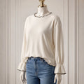 SHEIN FRIFUL Short Sleeve Striped T-Shirt, Ruffled Loose Fit