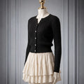 SHEIN DAZY Solid Color Braided Cardigan, Suitable for Autumn
